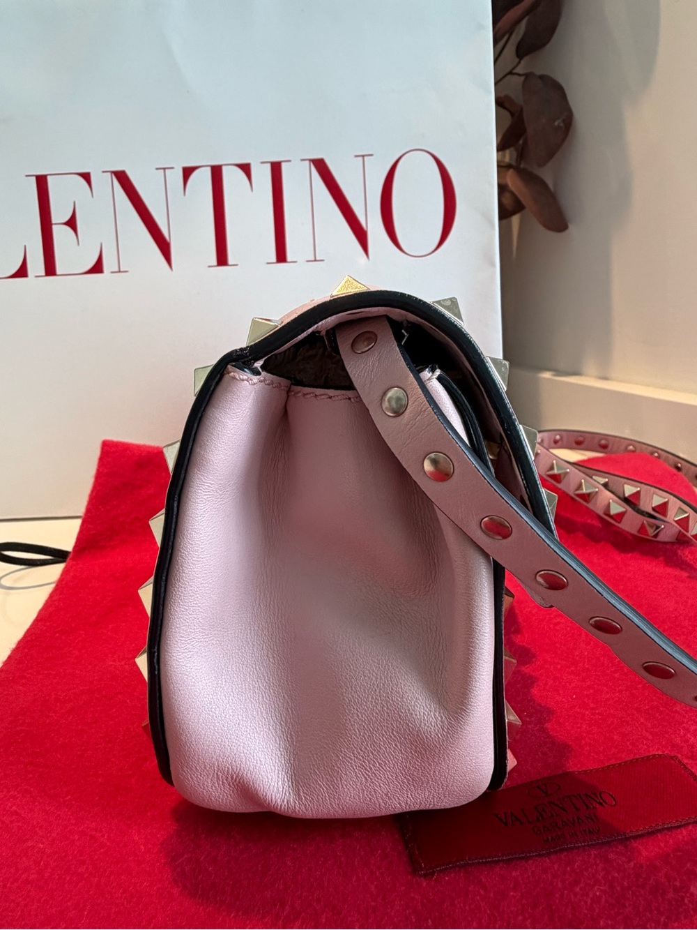 Valentino Pink Rockstud Crossbody Bag with Gold Hardware - Picture 9 of 11